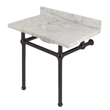 Fauceture 36X22 Marble Vanity Top W/ Brass Feet Combo, Marble/ Bronze KVPB3630MB5